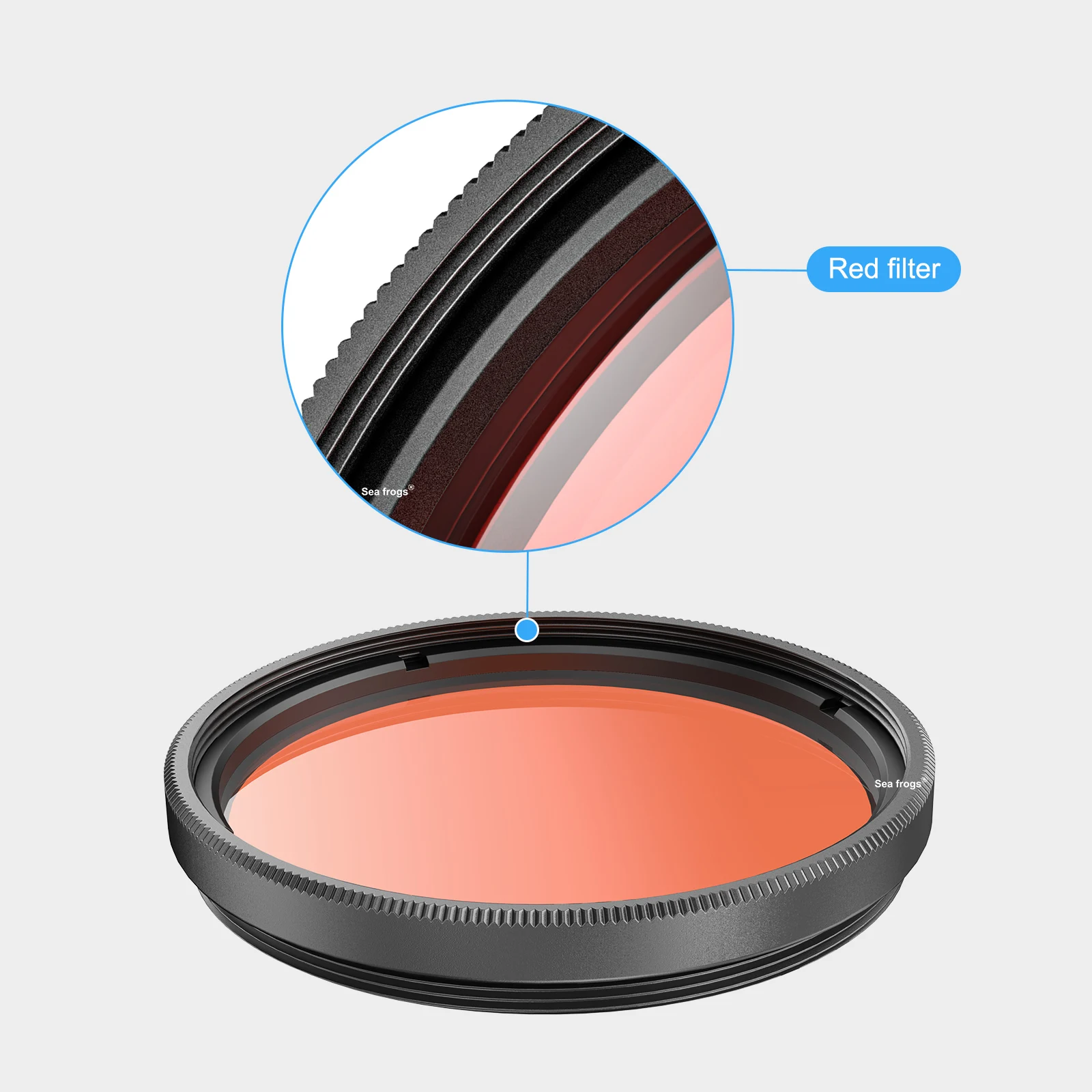 Seafrogs Universal 67mm Full Color Red Filter Circular Polarizer Camera Red Filter Color Light Remedy For Camera Lens