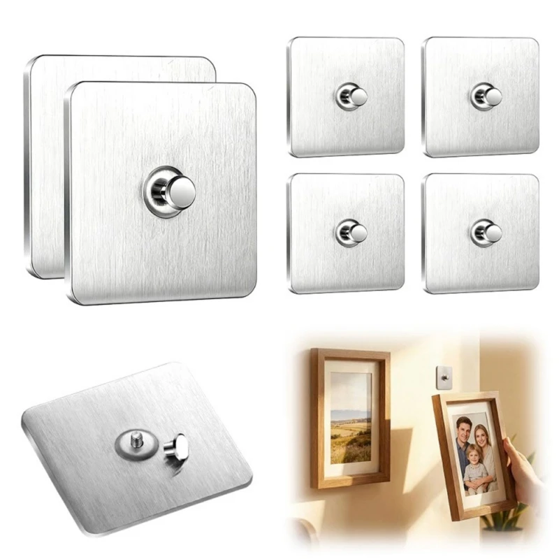 

No Drilling Wall Hook Metal Hanging Picture Holder Organizers Without Damaging Wall for Photo Display Easy Installation M4YD