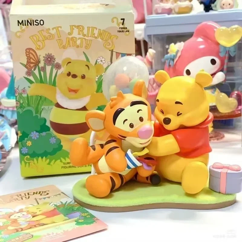 New Miniso Disney Winnie The Pooh Blind Box Tigger Eeyore Piglet Mysterious Surprise Box Figure Kawaii Model Xmas Toy Gift