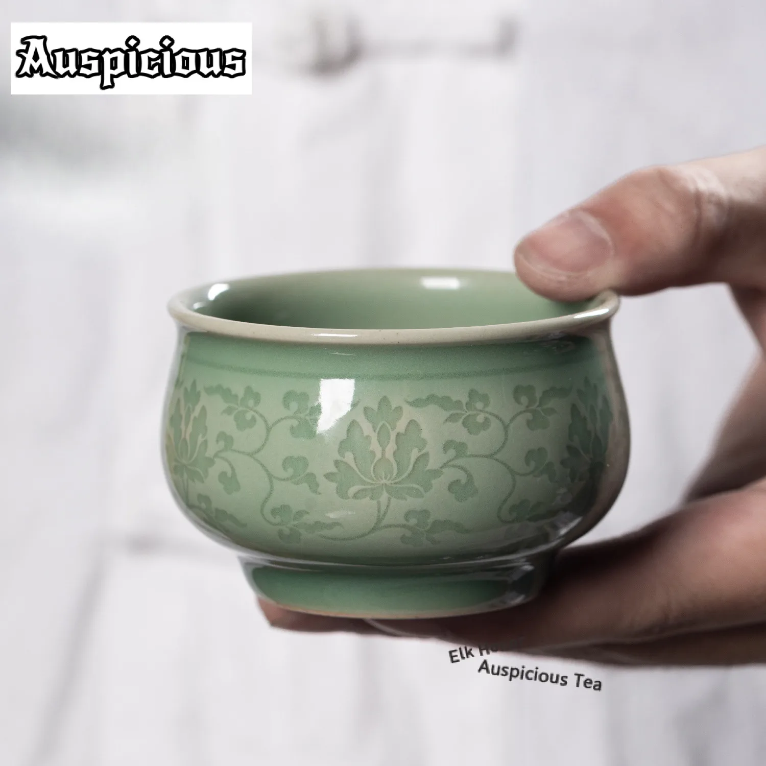 Tasse à thé en céladon de lotus torsadé faite à la main de 108 ml, élégante coupelle à thé individuelle, tasse de dégustation de parfum, tasses de maître Jianzhan, service à thé