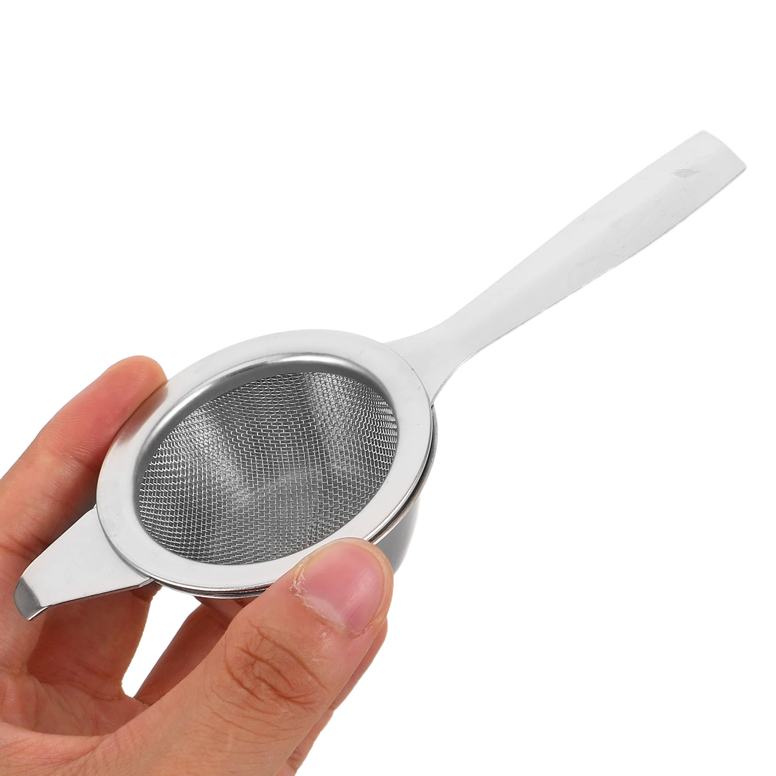 

Fine Mesh Stainless Steel Tea Strainer Long Handle Drip Tray Reusable Loose Leaf Infuser Mini Kitchen Sifter Powdered Sugar
