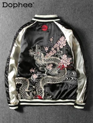 Embroidery Jacket Men's New Dragon Cherry Blossom Yokosuka Embroidered Double-Sided Coat Personality Spring Autumn Coats