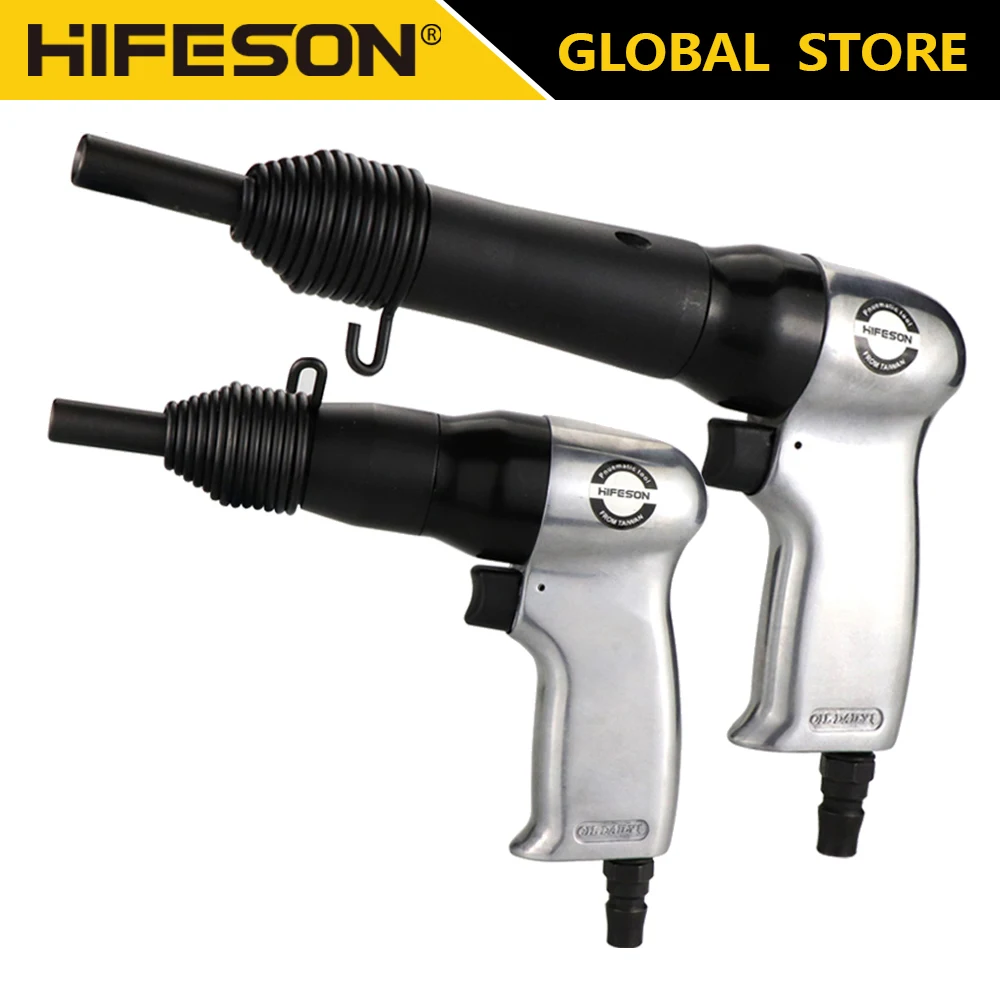 HIFESON Pneumatic Rivet Gun Solid Semi-hollow Air Gun Road Advertising Signs Rivet Hammer Wood Riveting Tool