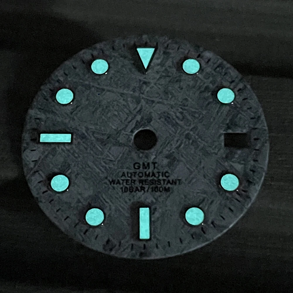 Fit NH34 Mechanical Watch 29mm Watch Accessories Sterile Strong Blue Luminous Watch Dial Date Window Movement Watch Accessories