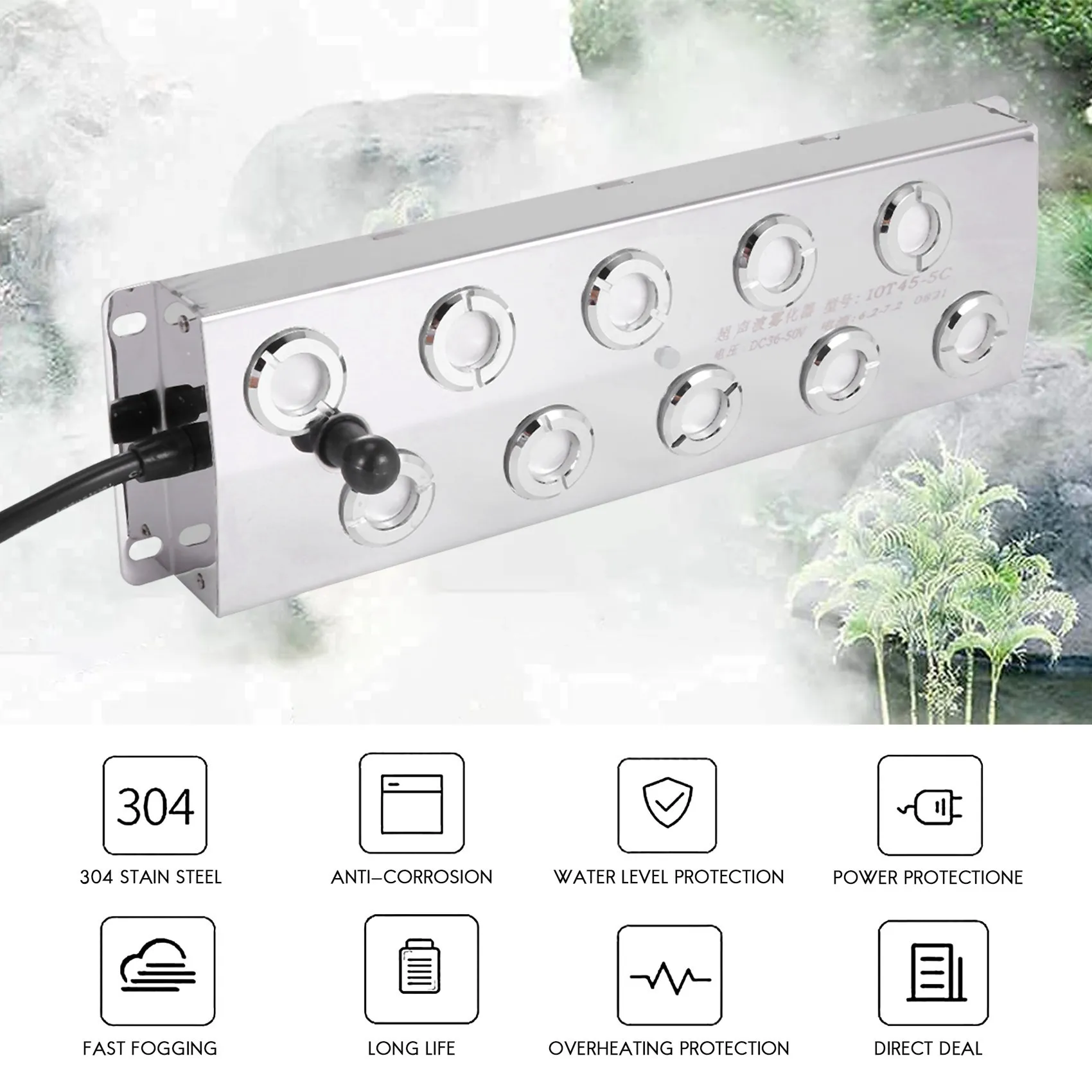 10 Head Ultrasonic Mist Maker Fogger Humidifier Greenhouse Aeromist Hydroponics DIY Air Humidifier