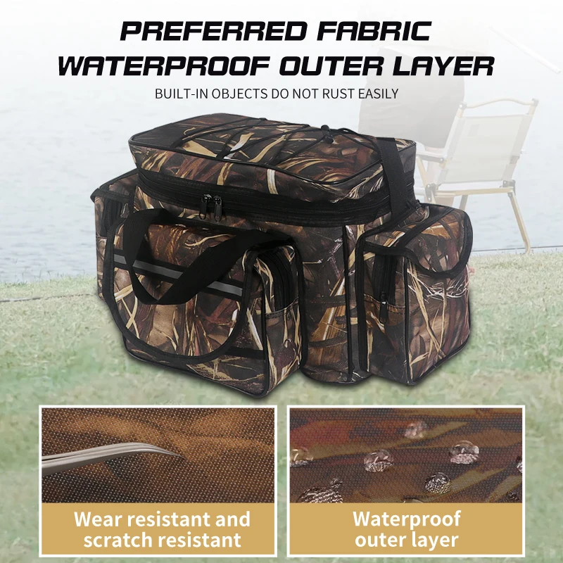 Waterproof Fishing Bag Nylon Large Capacity Multi Purpose Fishing Tackle Two Layer Waterproof Outdoor Shoulder Bags image 5