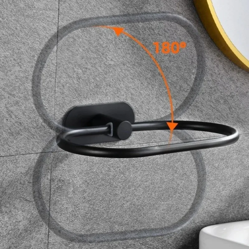 

Stainless Steel Towel Ring Hook Rustproof Heavy Duty Hand Towel Holder Strong Adhesive Wall Mounted Towel Hanger Ring