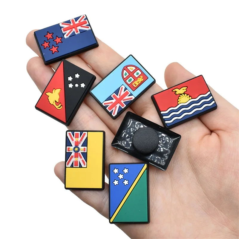 New Flags Theme Charms รองเท้านิวซีแลนด์ออสเตรเลียหมู่เกาะโซโลมอน Palau Samoa Flag รองเท้าหัวเข็มขัดตกแต่งของขวัญ