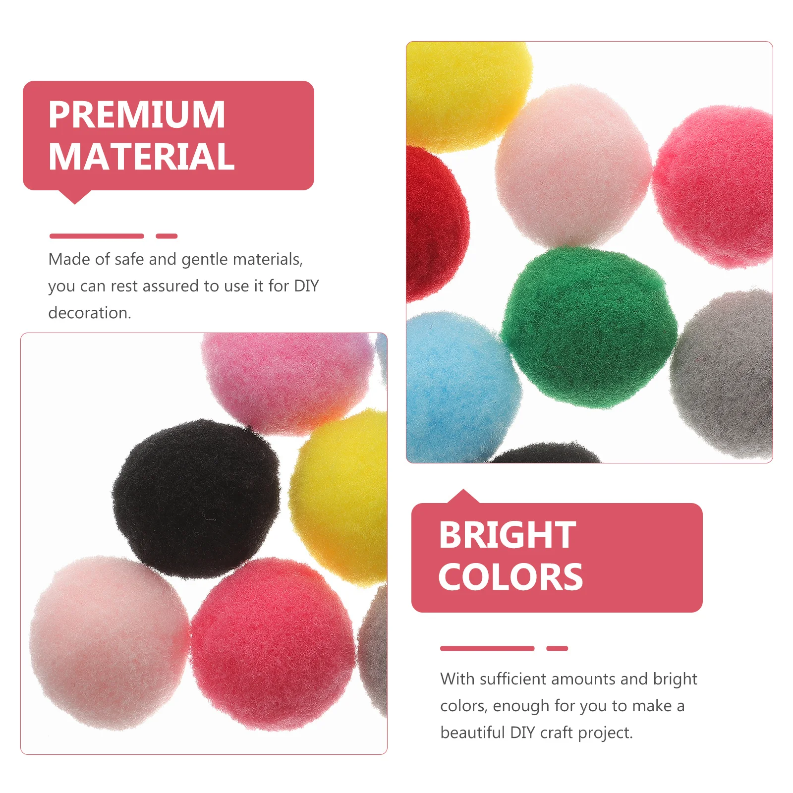

150Pcs Pompom Balls Multi-Color Multi-Use Decorations for DIY Crafts Clothing Hats Shoes Luggage Accessories Art Supplies