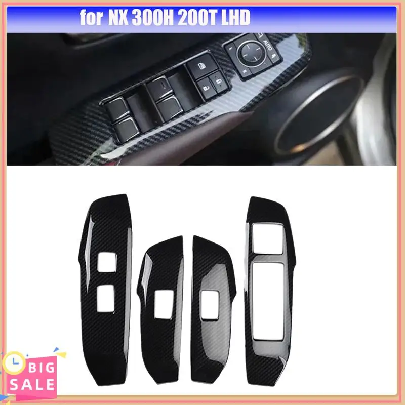 أفضل-4 قطعة نافذة رفع زر التبديل لوحة غطاء الكسوة لكزس NX 300H 200T نافذة السيارة ضبط أعواد تزيين