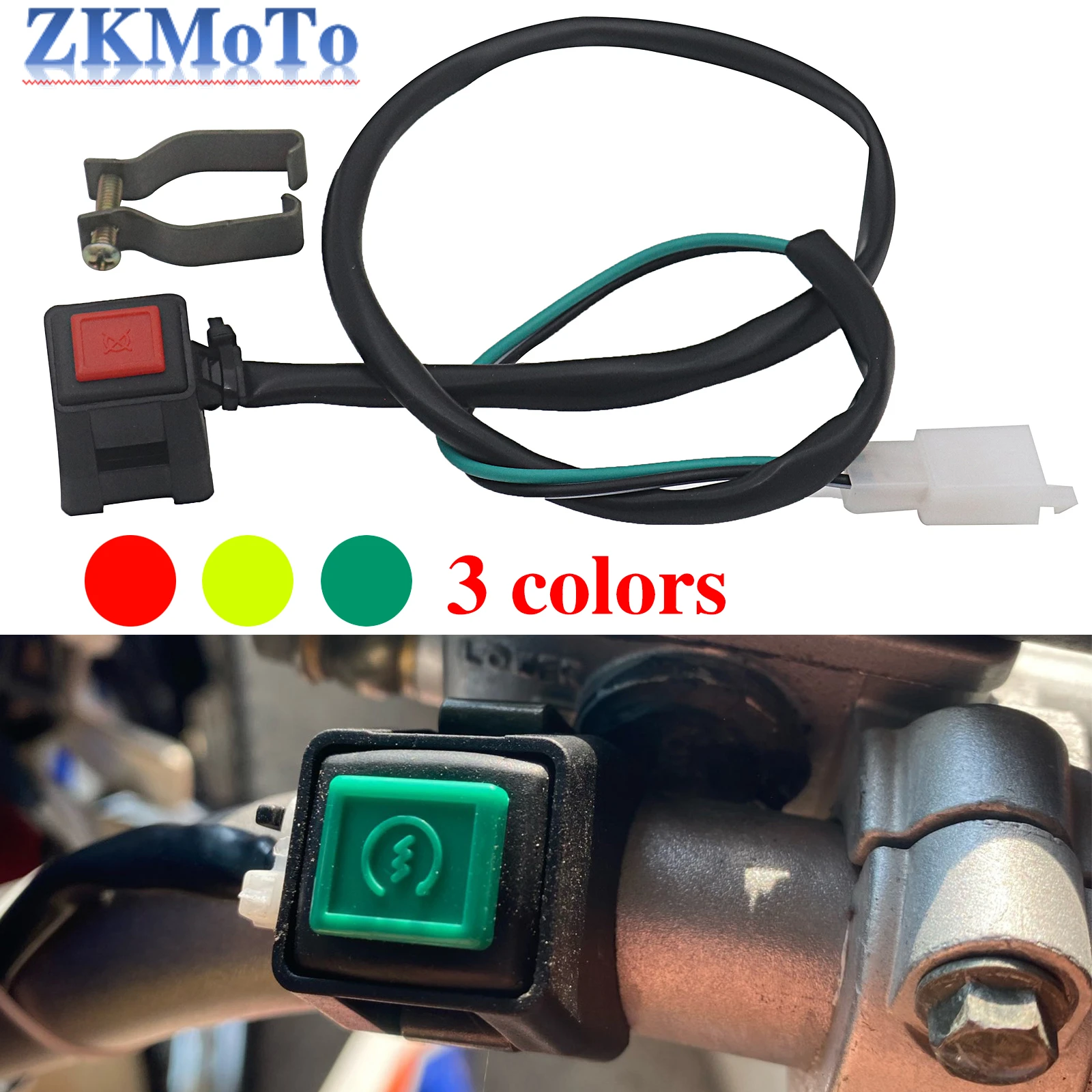 Motorcycle Square Button Switch ON/OFF Engine Starter Switch 22mm Handlebar Ignition For KTM Yamaha Honda Kawasaki EXC SXF XCF