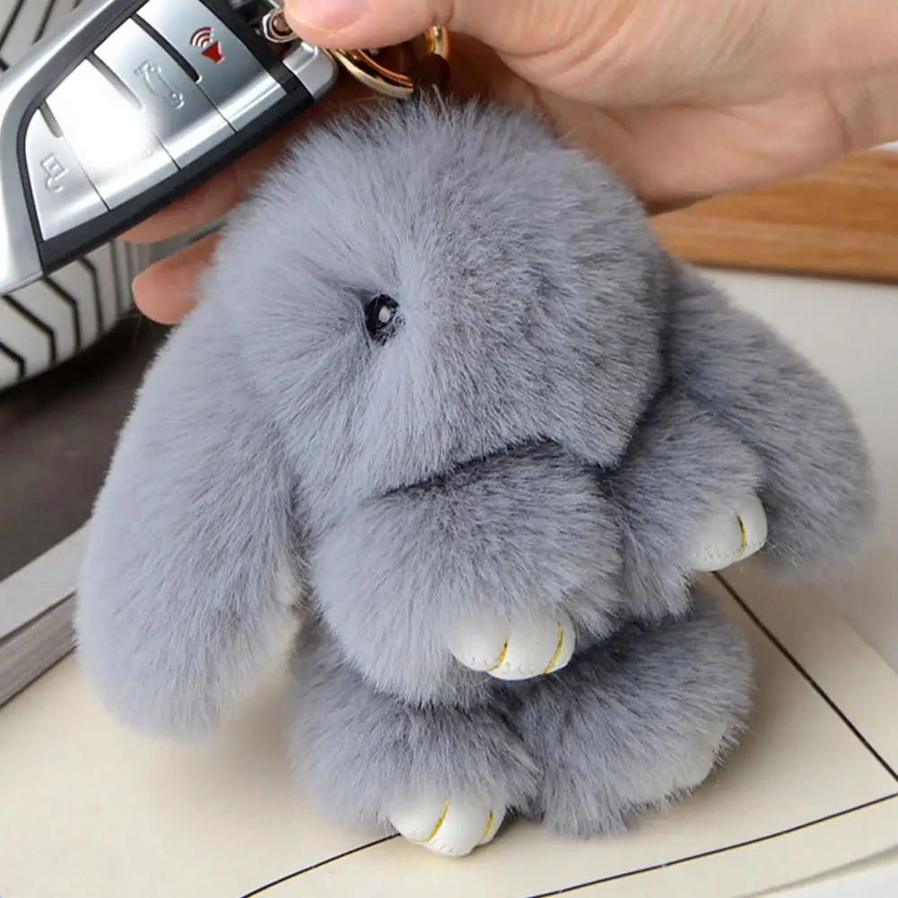 15 cm flauschiger Kaninchenfell-Pompon-Häschen-Schlüsselanhänger, weicher süßer Häschen-Schlüsselanhänger, künstliches Kaninchenfell für Mädchen, Tasche, Schlüsselanhänger, Pom 2026
