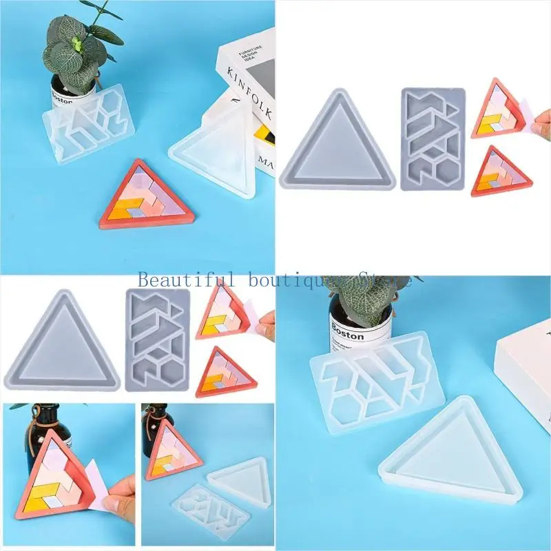 

U4LF Образовательная головоломка Силиконовая плесени игра Tangram Game Детские игрушки эпоксидная смоля для плесени DIY изделия