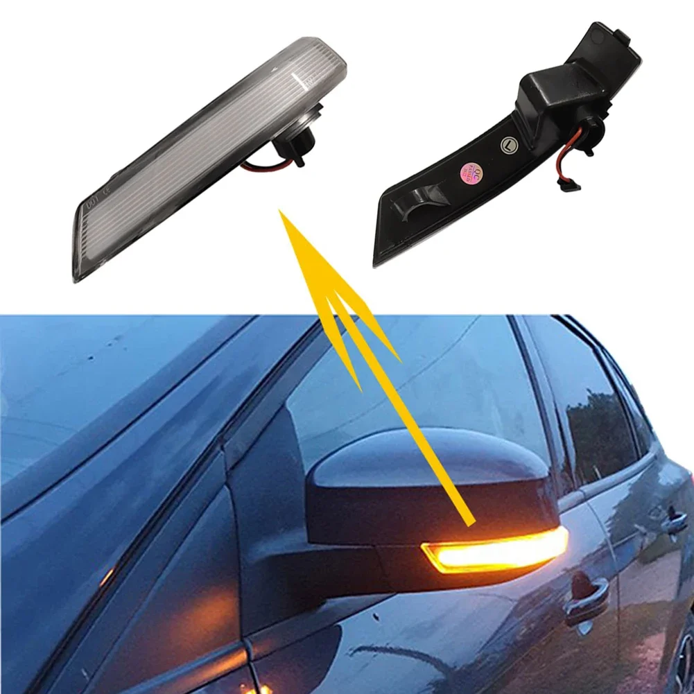 2pc Dynamic Turn Signal Light LED Side Rearview Mirror Sequential Indicator Blinker Lamp for Ford Focus 2 3 Mk2 Mk3 Mondeo Mk4