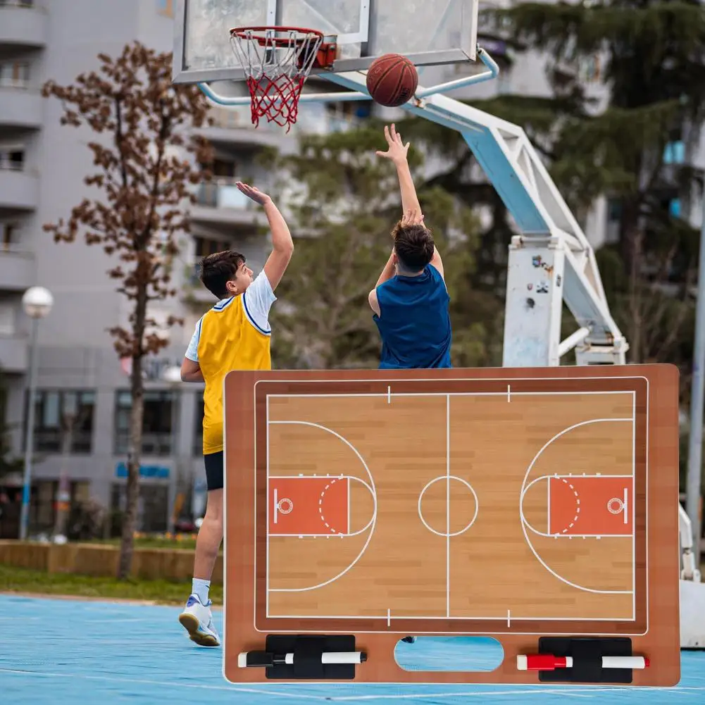 

Dry Erase Clipboard Sports Accessories Portable Double Basketball Coaching Board with Markers Handle for Coaches for Strategy