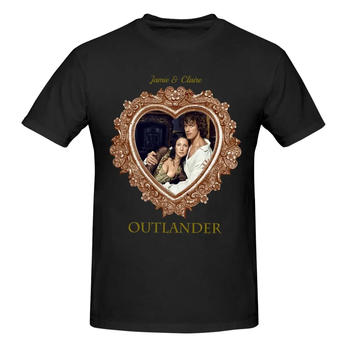 Men Outlander Series Jamie And Claire Gifts T Shirt Vintage Cotton T Shirts