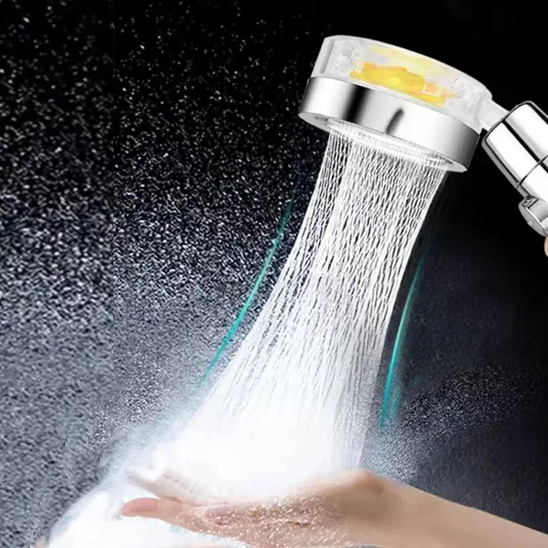 Turbo 360 Degrees Rotation Fan Shower Head with Filter High Pressure Water Saving Spray Showerhead Filters Bathroom Accessories