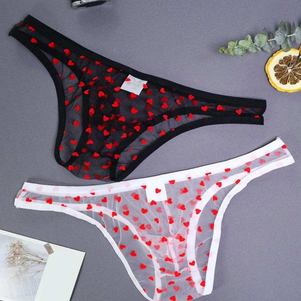 

See Through Thong Breathable Briefs Casual Wear Everyday Use Classic Print Design Comfortable Fit For Daily Wear