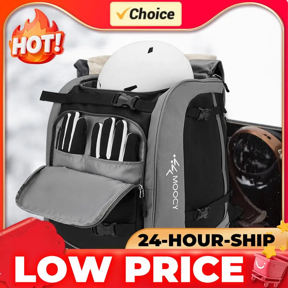 

65L Ski Boot Backpack Large Capacity Oxford Cloth Helmet Clothing Rucksack Boots Helmet Clothing Storage Bag for Hiking Climbing