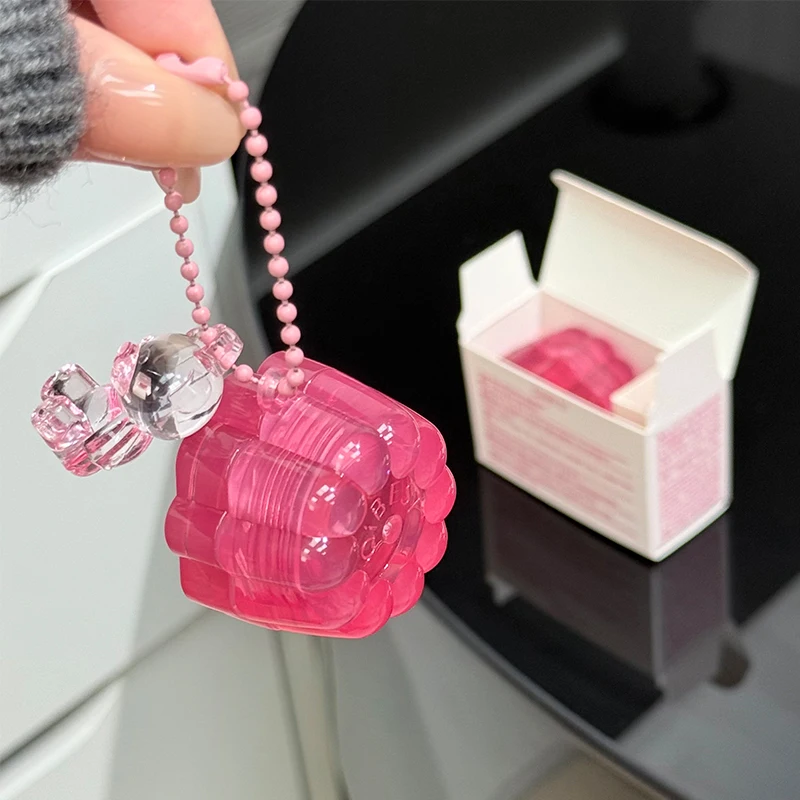 Dual-use Solid Lip Jelly Cheek Gel, Canelé Bear Pendant, Mirror Lip Glaze Blush Watery Lip Gloss, Moisturizing, Long Lasting