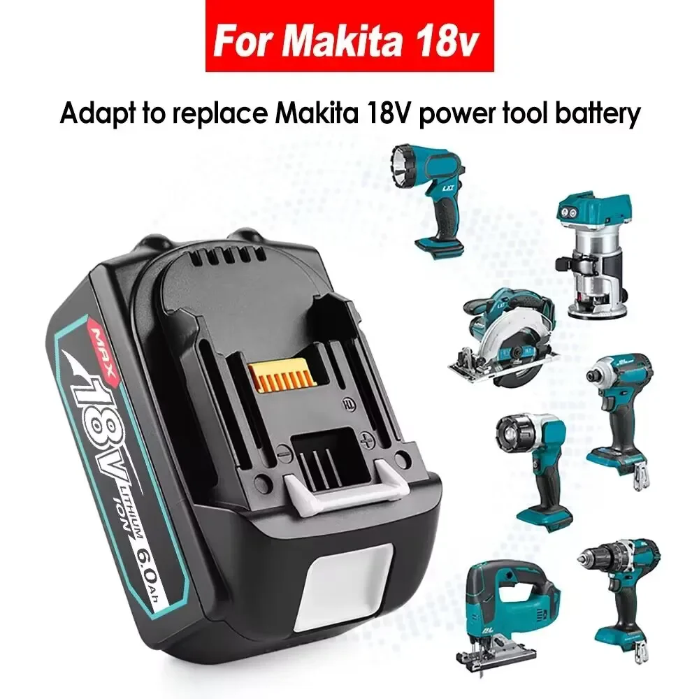 18V 6.0 8.0Ah Rechargeable Battery For Makita Power Tools with LED Li-ion Replacement LXT BL1860 1850 18v 9 A 6000mAh