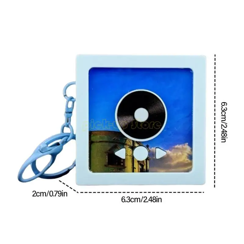Q5WA 미니어처 턴테이블 플레이어 수집가 및 애호가를위한 키 체인 음악 상자