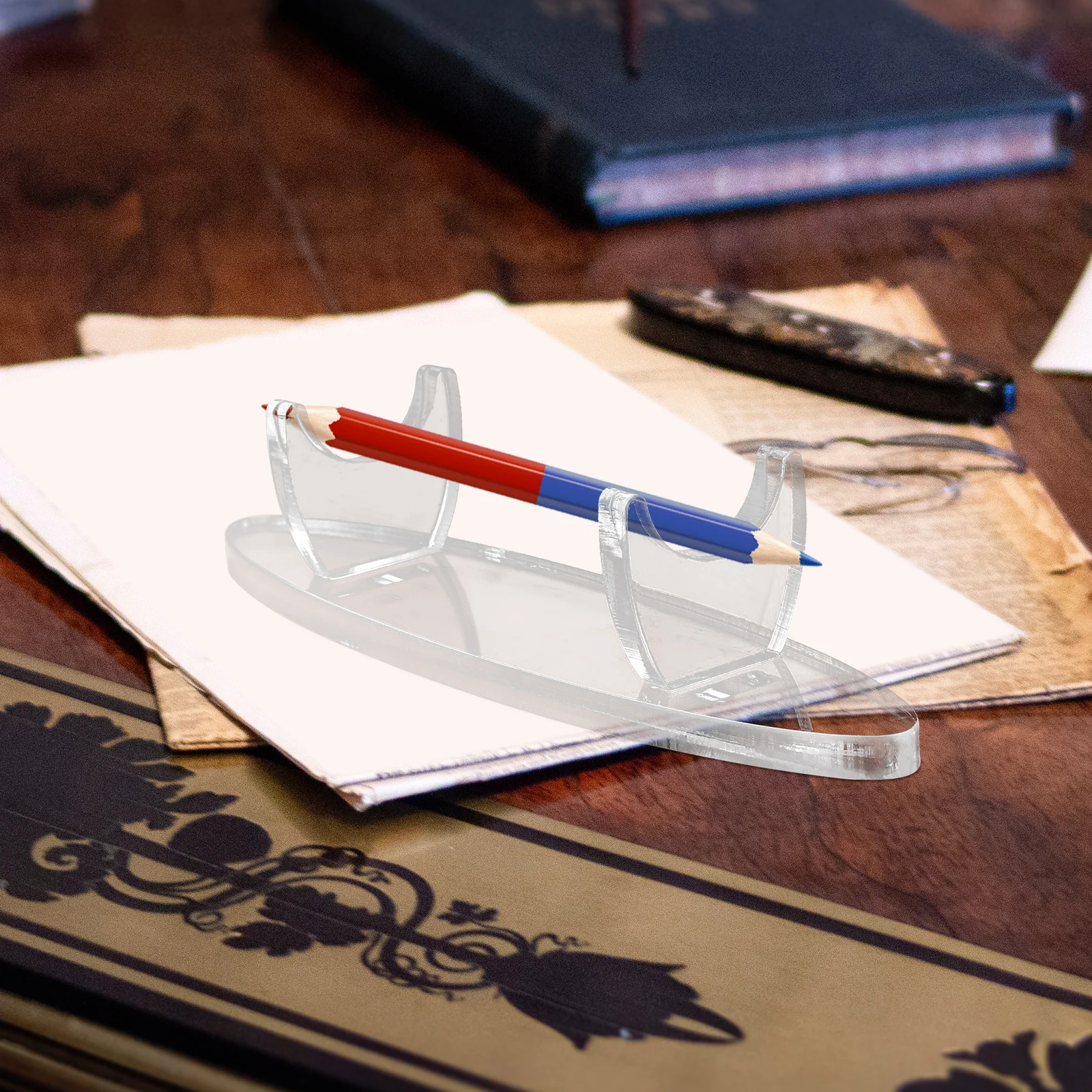 

2Pcs Acrylic Pen Display Stand Holder Makeup Brush Organizer Rack Clear Desktop Storage Perfect for Home Office