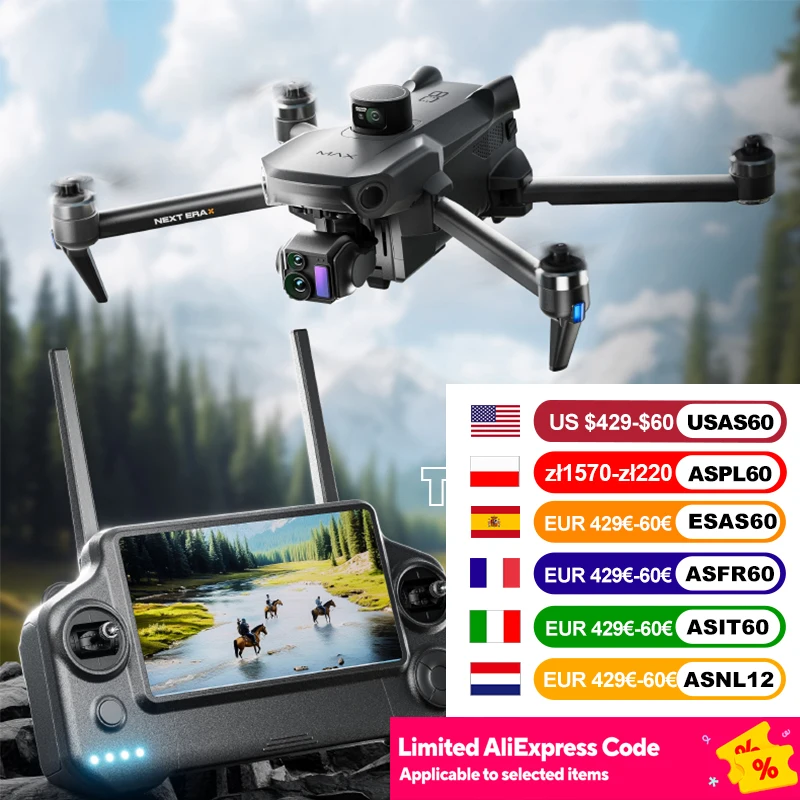 

P7 MAX Высококачественный профессиональный GPS-дрон 8K с экраном, пульт дистанционного управления, 20 км, передача цифрового изображения, бесщеточный радиоуправляемый квадрокоптер, игрушка