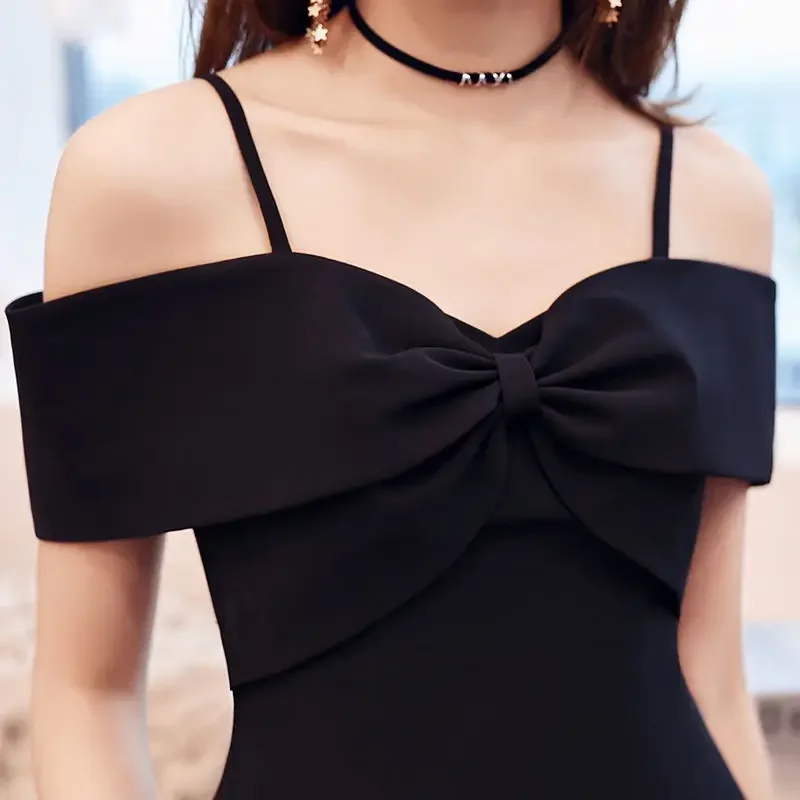 Elegant big Girl Party Dresses 14 16 20 Summer Teenage Girls Princess evening dress female black suspender dress