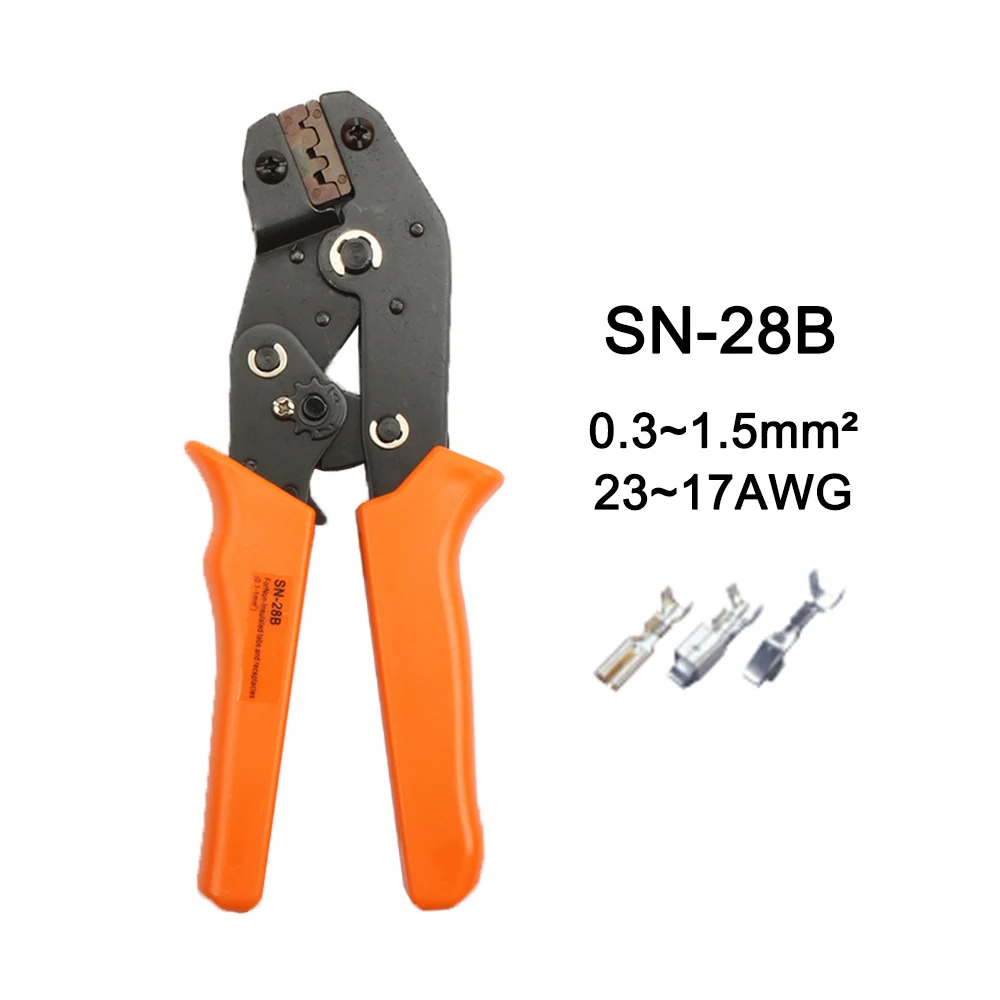 Alicates de prensado de SN-48B, kit de terminales aislados de tubo, bolsa, abrazadera eléctrica, herramientas de marca, 7 mandíbulas, para 2,8, 4,8, C3, XH2.54, 3,96, 2510