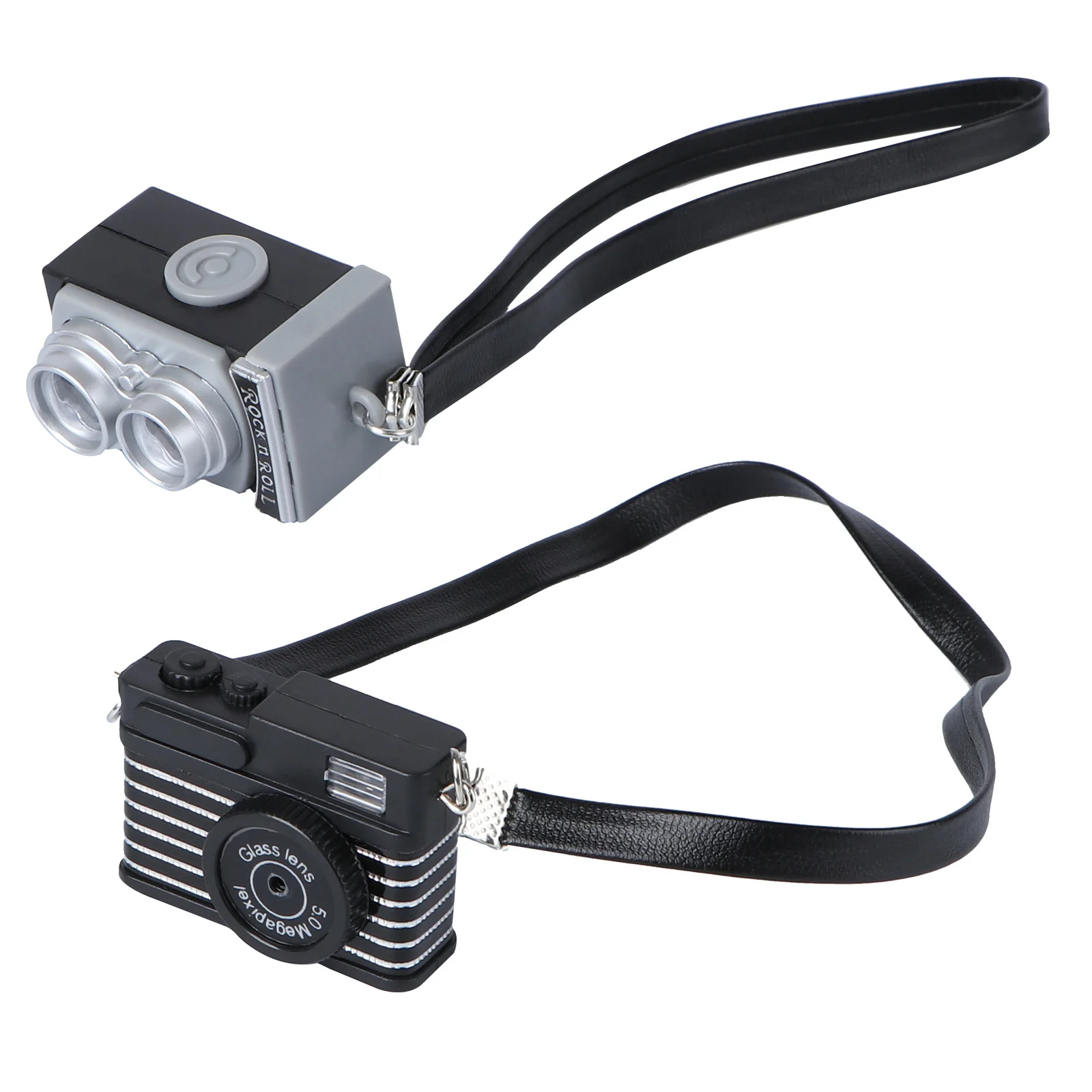 

2pcs Mini Camera Decorations Plastic Kids Accessories Lightweight Compact Durable Mini House Models Hunting Photography Scene