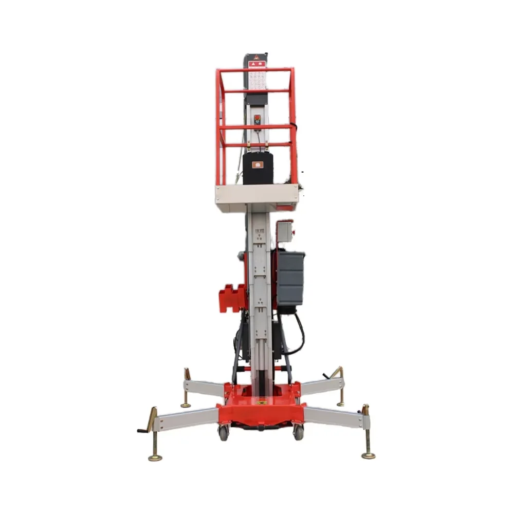 Tobeter H0.1-9 Single/Double Mast Column Work Platforms Electric Power Aluminum Alloy Construction 11.2m Max Height Lifting