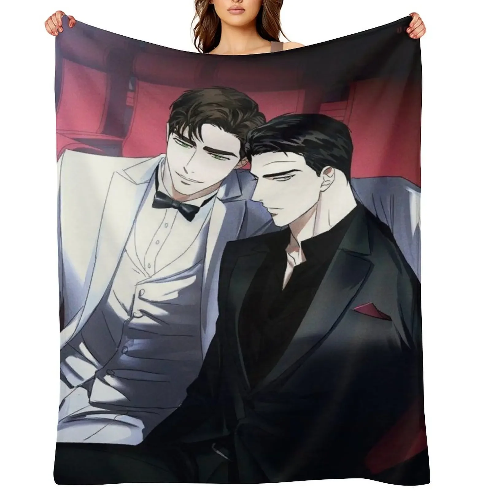 Jin Cheong Woo & Matthew Rayner Under The Green Light Manhwa Throw Blanket wednesday Flannel Bed For Baby Blankets