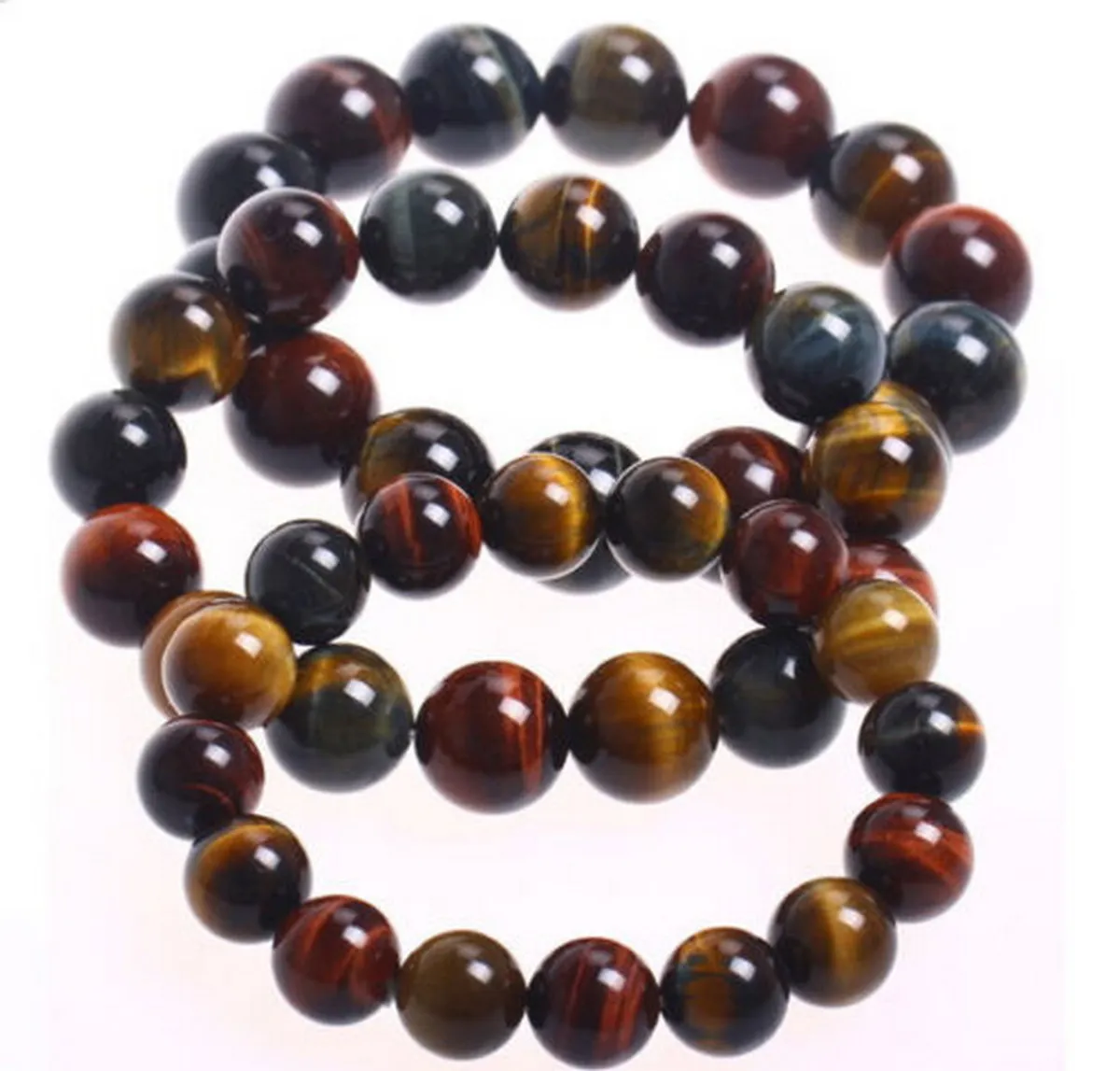 4Pcs Wholesale 100% Natural Tiger-Eye Stone 10mm/18 Beads Jewelry Bracelets