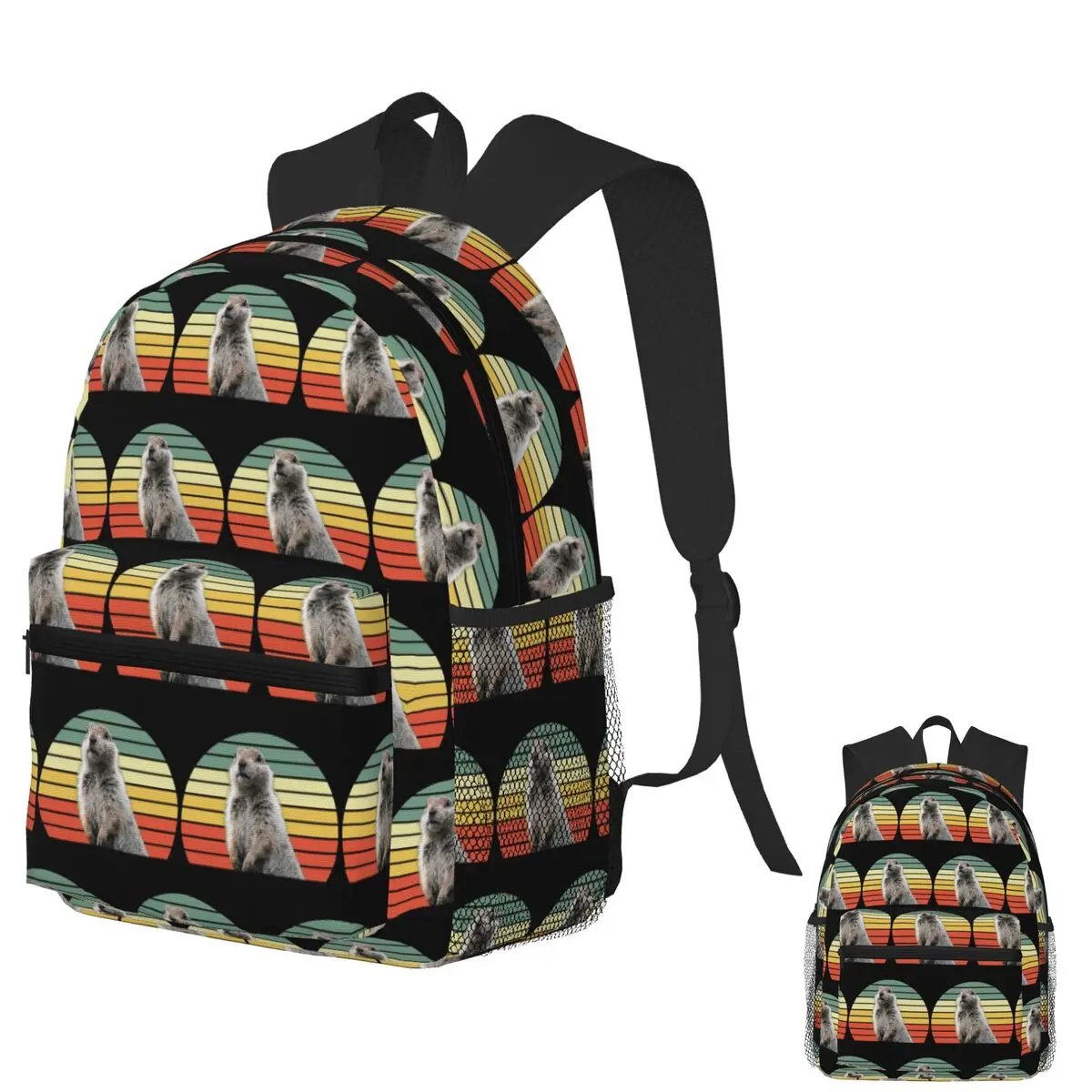 

Happy Groundhog Day Student Backpack School Bag Hiking Travel Daypack for Boys Girls Bookbag Shoulder Bags