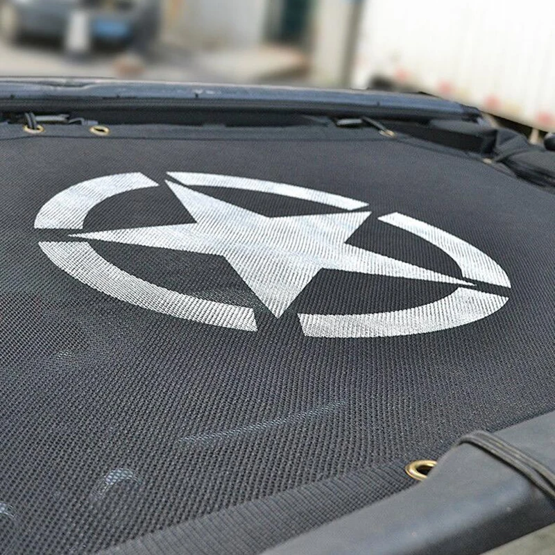 Para 2007-2015 2016 2017 2018 Jeep Wrangler JK 4 puertas parasol Eclipse cubierta superior estrella techo malla proporciona cubierta de protección UV