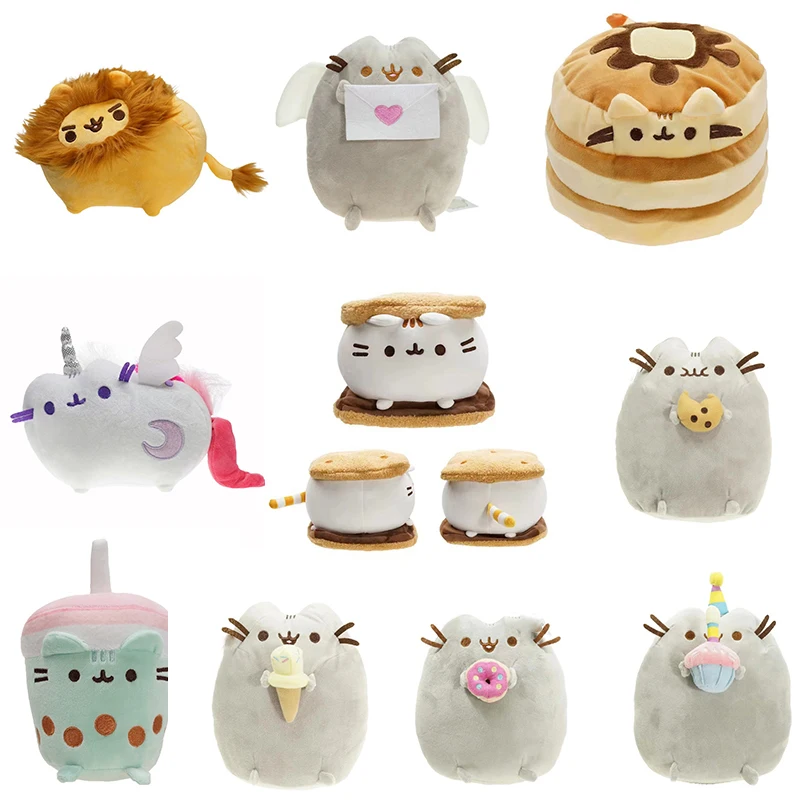 Neues Plüschtier Pusheen Kawaii Plüschspielzeug Donut Einhorn Raumdekoration Anime Kartoffelchip Eiscreme Pizza Kuchen Katze Stofftierpuppen