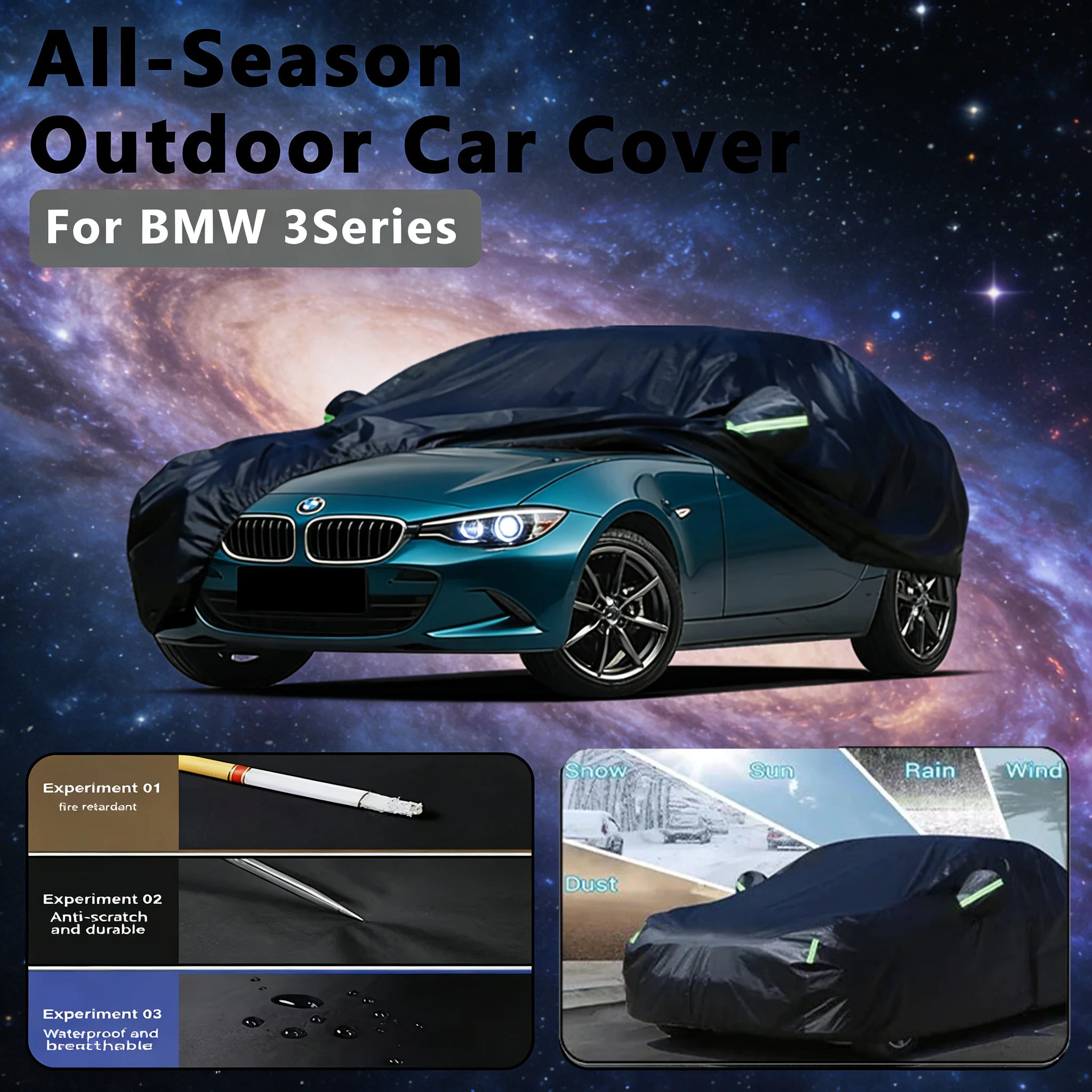 

For BMW 3 series Car Full Cover - Outdoor Waterproof Snowproof Sunshade, Winter & Summer All Weather Auto Protection Accessories