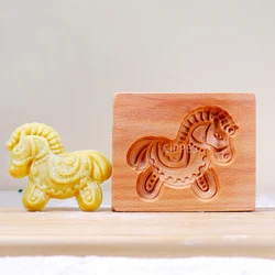 Houten koekjesvormen voor bakken, embossing cutter mal voor koekjes, shortbread, springerle, met paardenvorm