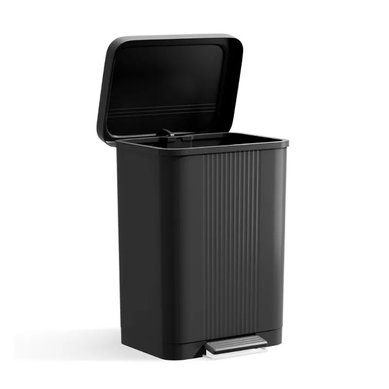 

13 Gallon Trash Can with Lid Foot Pedal Operated Hands Free Waterproof Modern Garbage Bin for Home Kitchen Office Bathroom