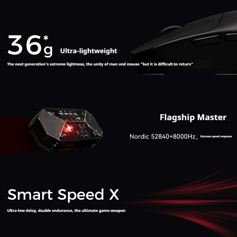ماوس Vxe Mad R/R Major Gaming E-Sports الجديد Paw3395/3950 ثنائي الوضع غير مسامي وخفيف الوزن ومريح قياسي 8k