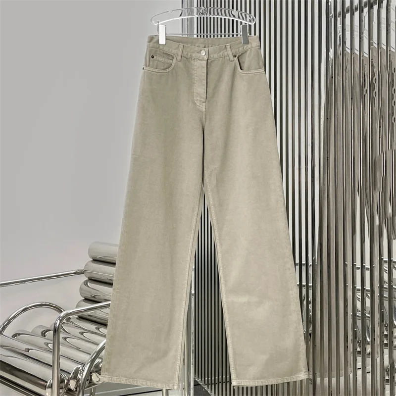 

Women's jeans New high waisted slim fit straight leg pants for the summer of 2026 Retro pure cotton denim pants Women's pants