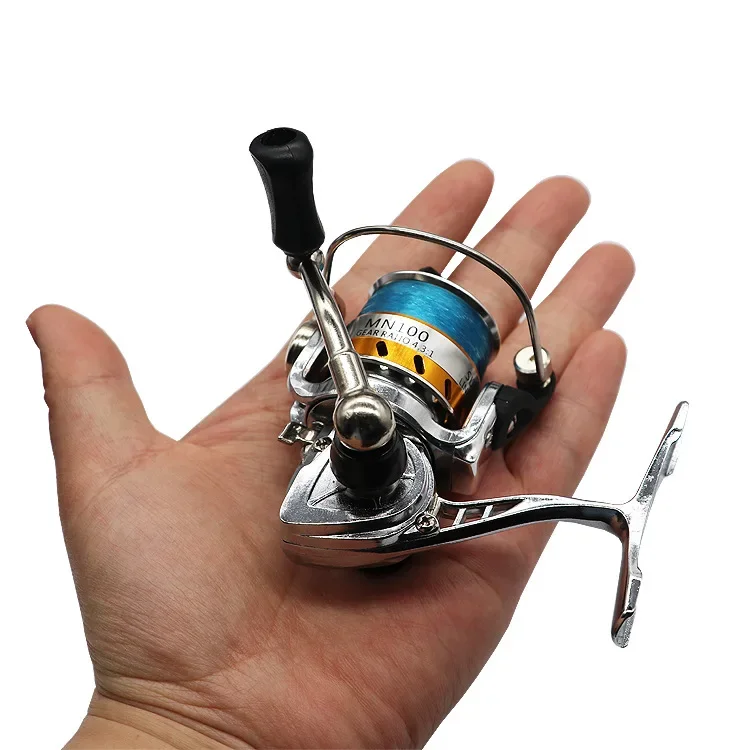 Mini 100 Spinning Wheel Metal Body Sea Fishing Rock Ice Winter Fishing Throwing Micro Object Tackle