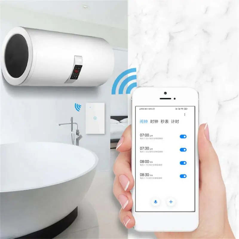 Tuya WiFi Smart Boiler Switch Voice Controlled Water Heater US Standard 40A Switch Smart Home Work With Alexa Google Home