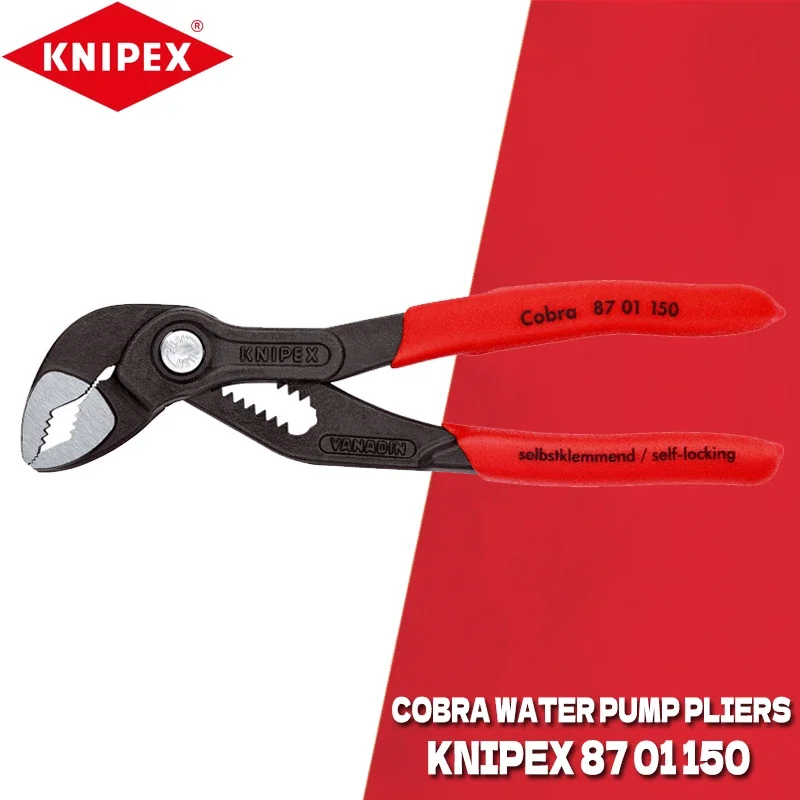 KNIPEX  87 01 150 High-tech Cobra Water Pump Pliers 150mm Blend Ergonomic Plier Auxiliary Tool Universal Pliers