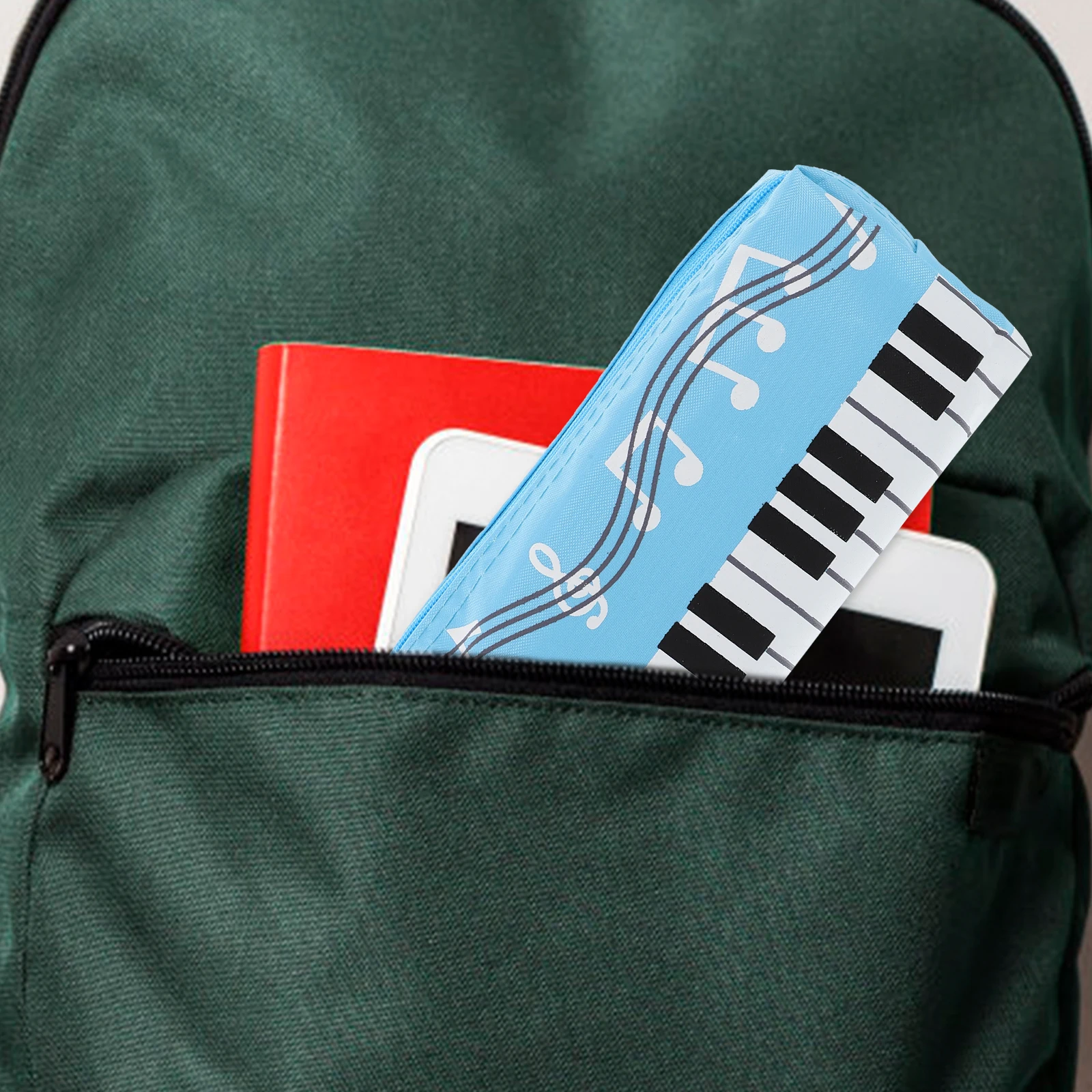 

Keyboard Pencil Capacity Blue Pen Pouch Canvas School Kids Boys Girls Stationery Storage Pencil Case Small Pouch