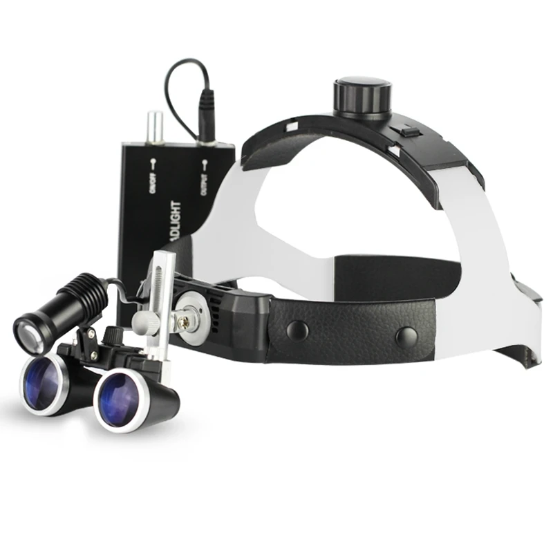 2.5X 3.5X Dental Loupes Dentist Binoculars Magnifier Headband Magnifying Glasses Medical Lupa with Professional LED f Dentistry