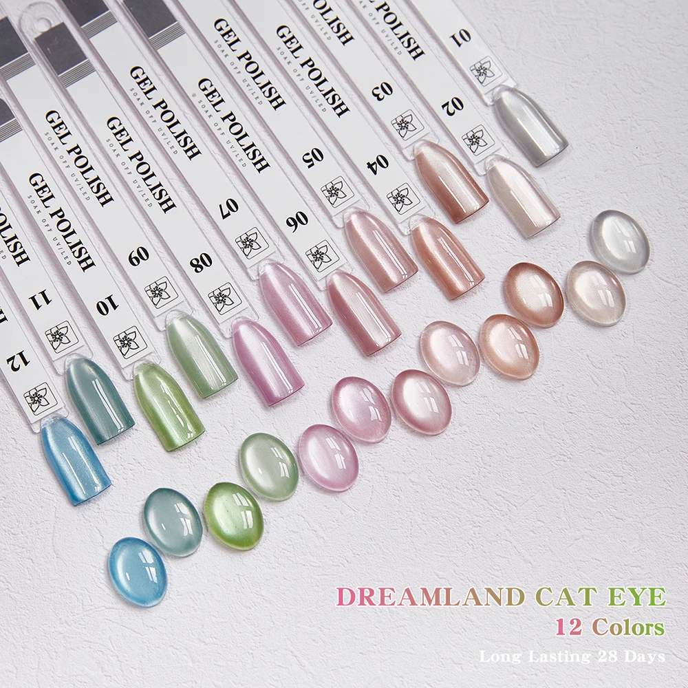 Vendeeni 12 Farben/Set Dreamland Kristall-Katzenaugen-Gel-Nagellack Jelly Magnetischer UV-Soak-Off-Gel-Lack Katzenaugen-Gel mit Display – Detail 7