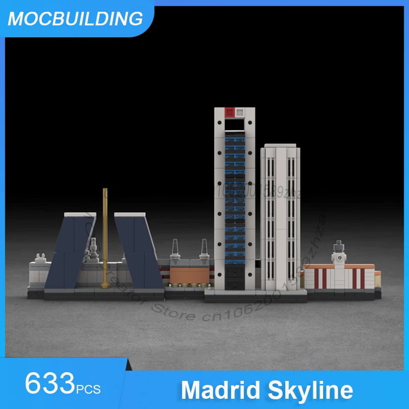Madrid Skyline Architecture Model MOC Building Blocks DIY Assemble Bricks City Display Collection Creative Toys Gifts 633PCS