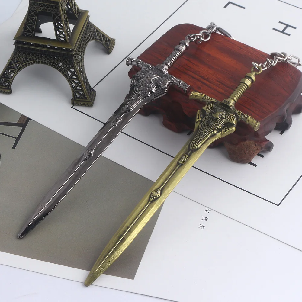 Creative Game Dark Souls 3 Artoria Sword Keychain Abyss Walker Knights Logo Metal Keyring High Quality Men Car Women Bag Jewelry